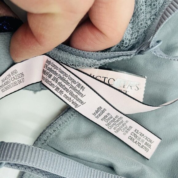 Victorias Secret Womens Size XS Wrap Around Strappy Mesh Bralette in Gray 665 - Picture 7 of 8